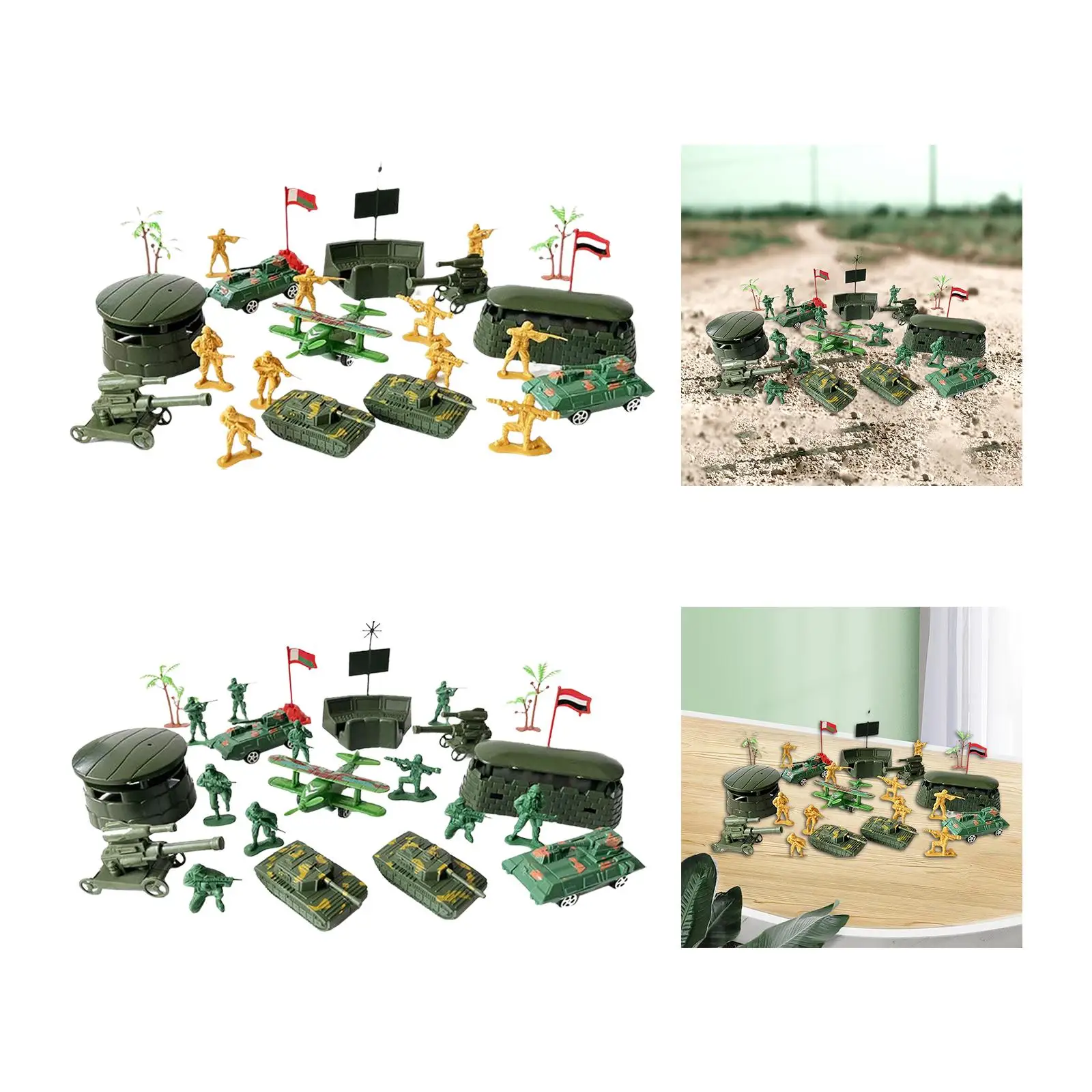 25Pcs 5cm Action Figure with Tanks Model Playset DIY Accessories