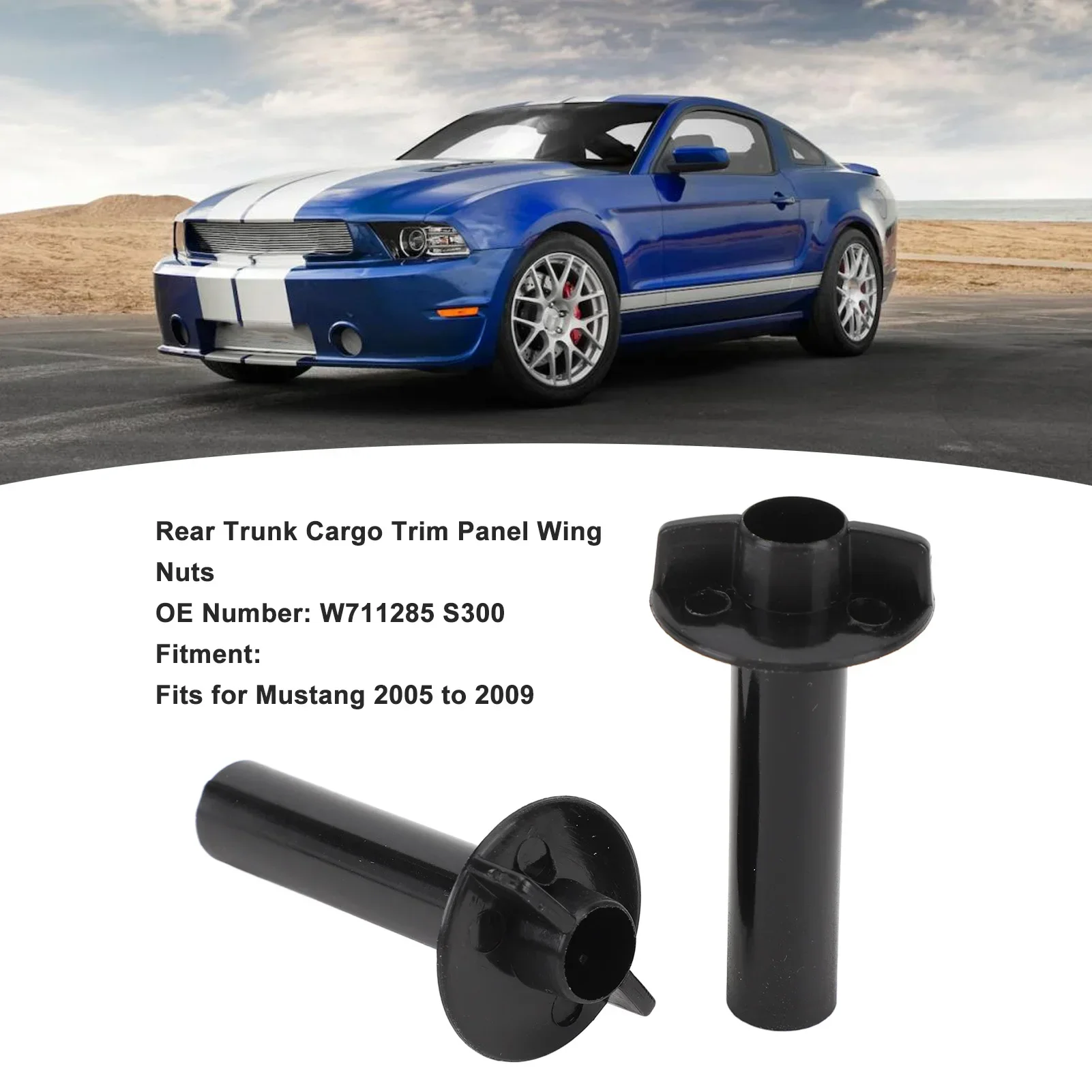 Rear Trunk Cargo Trim Panel Wing Nuts W711285 S300 Trim Panel Fastener Clip Screw Nut For Mustang 2005 To 2009