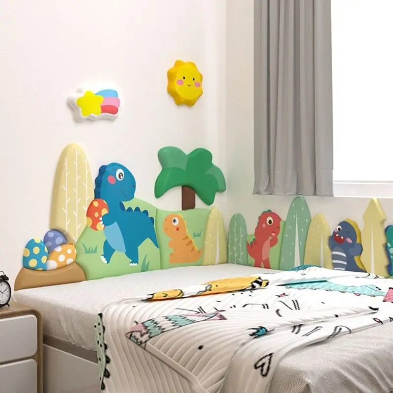 Cartoon Animla Bed Headboard Kids Room Nursery Wall Decor Anti-collision Wall Panels Cabecero Cama Tete De Lit