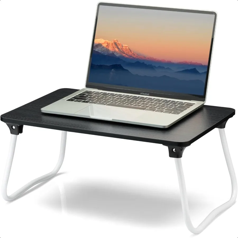 Laptop Bed Desk Foldable Lap Desk Portable Laptop Stand Lightweight Mini Table for Breakfast Picnic Drawing Couch Floor Black