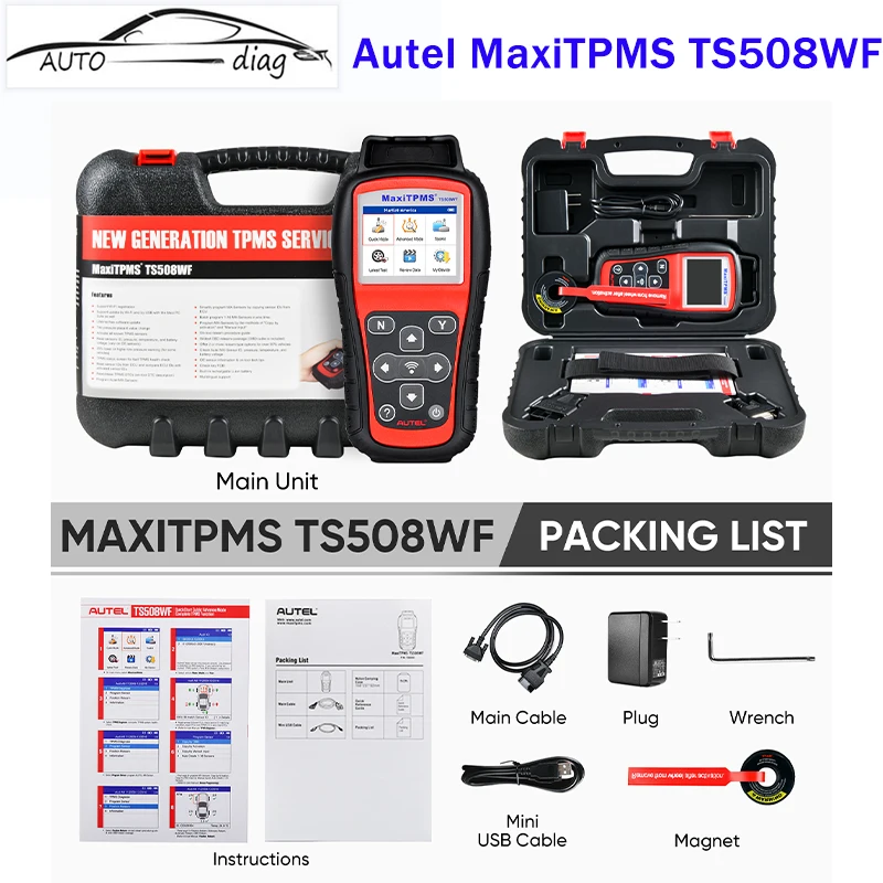 

Autel MaxiTPMS TS508WF WiFi TPMS Diagnostic Tool Program MX-sensors, Read/Clear DTCs OBD2 TPMS Relearn Tool Free Update PK TS508