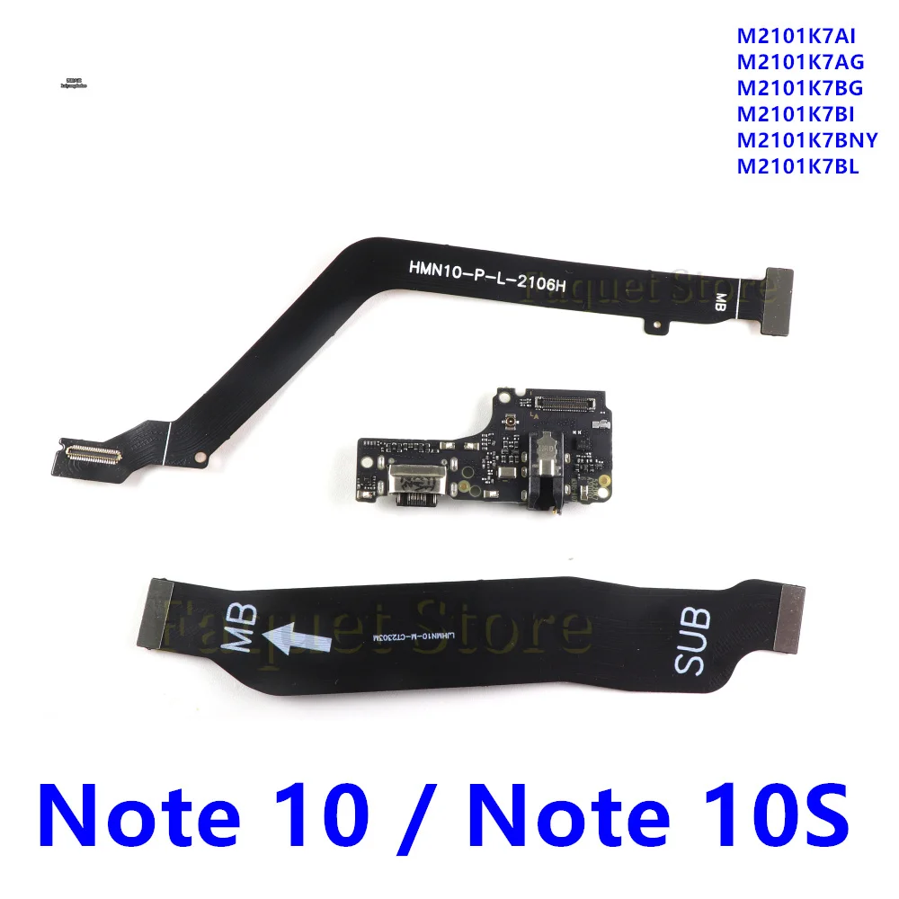 Para Redmi Note 10 / Redmi Note 10S, Puerto de Carga USB, Conector de Micrófono, Cable Flexible para Pantalla LCD de la Placa Base Principal, Pieza de Repuesto