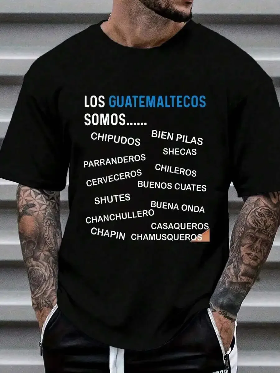 100% Cotton Guatemalan Flag Map Guatemala Slang Saying Frases Chapin T-Shirt Women's Men's Graphic Tee Causal Tops Fashion Tshir