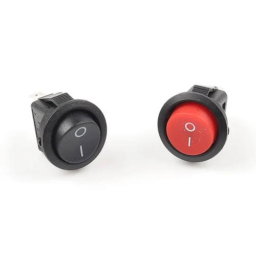 Imagen 1 del producto 5 uds KCD1-105 de diámetro pequeños interruptores basculantes redondos para barcos negro Mini redondo negro blanco rojo interruptor basculante ON-OFF de 2 pines