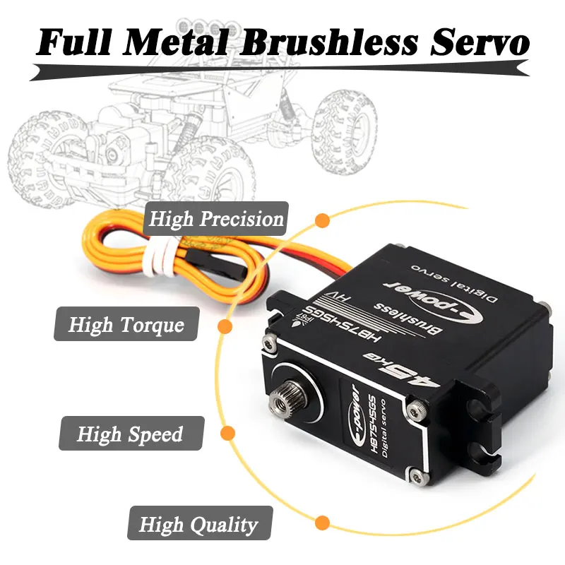 E-POWERRC 45 كجم مؤازرة بدون فرش 180 270 حافظة ألومنيوم مقاومة للماء ترس معدني رقمي HV Coreless لعبة قطع غيار السيارات الزاحفة RC 1/8