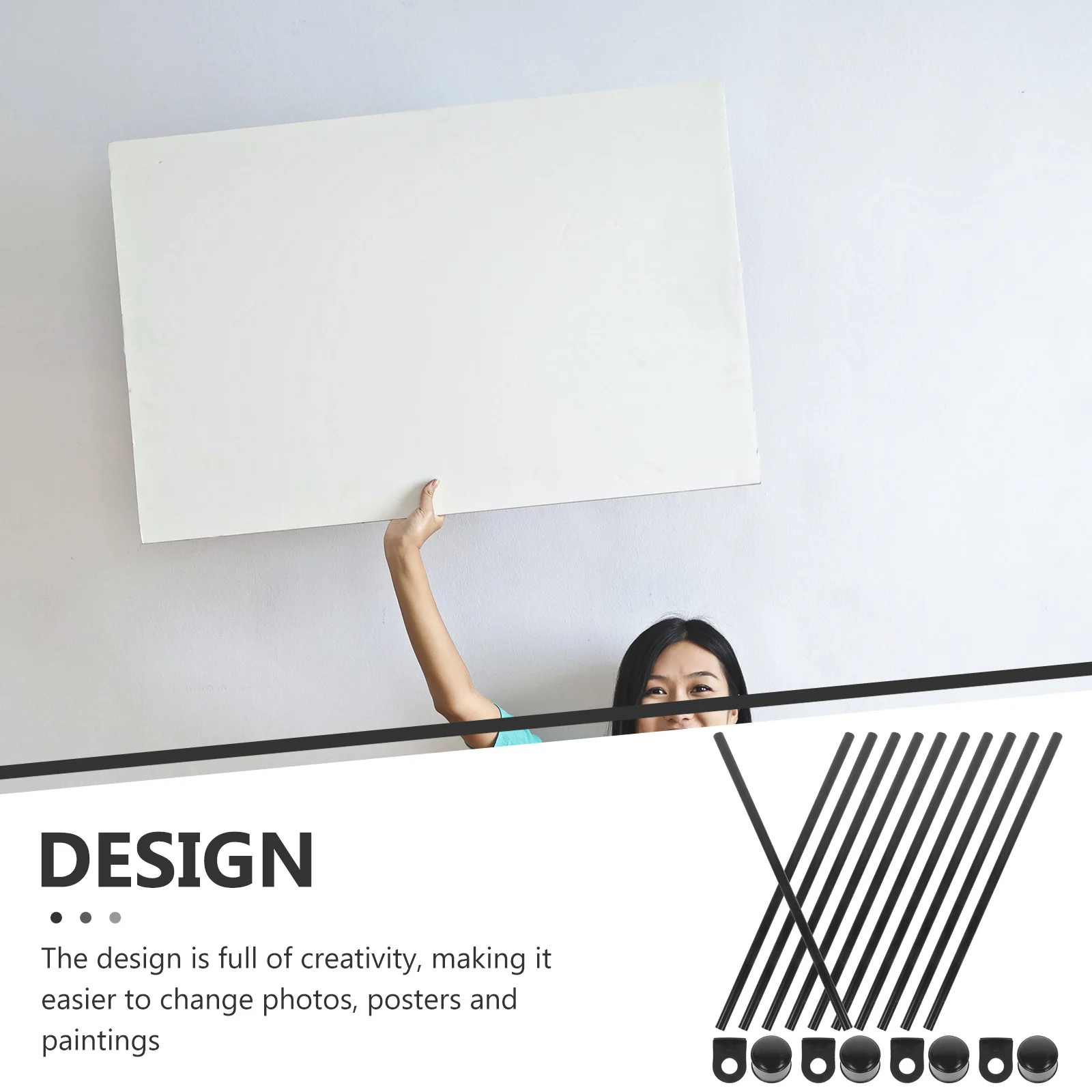 

1 Set Plastic Poster Hanger Clips For Painting Scroll Frame Wall Decor Advertising Banner Holder Dowel Hanger Household Poster