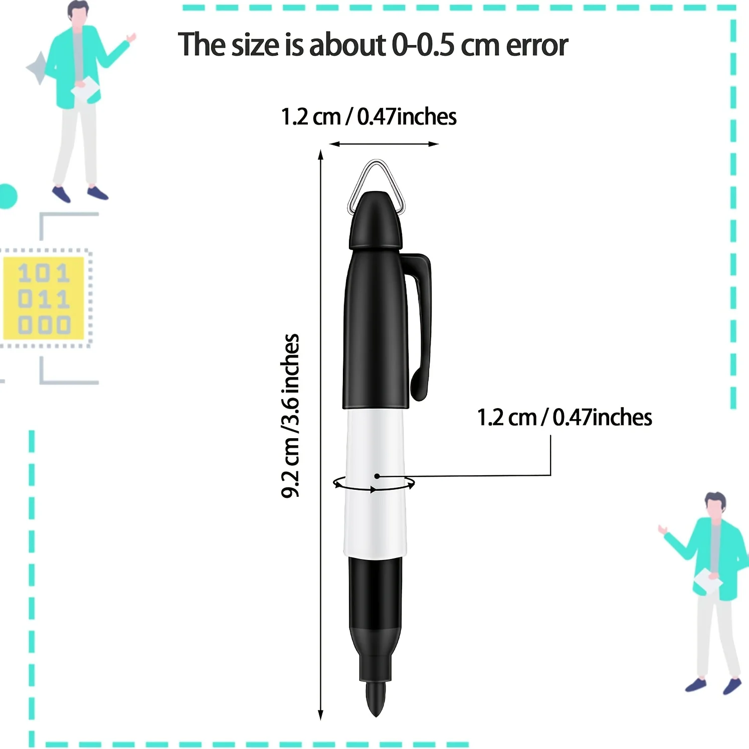 20/40/80 Pcs Mini Black Ink Permanent Marker Pens With Ball Head Keychain Durable Plastic Material For Nurse Office Retail Label