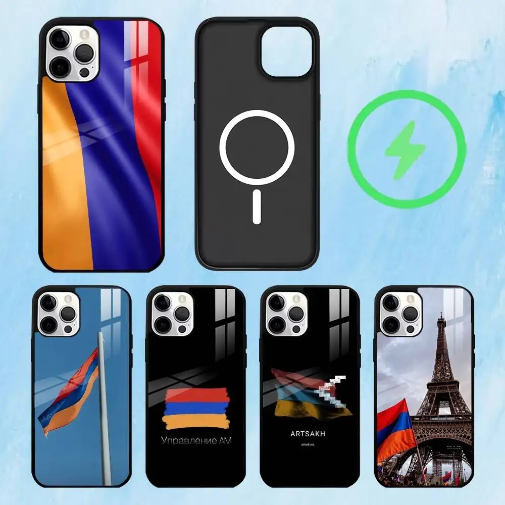 

A-Armenia F-Flag Passport ART Phone Case For iPhone17,16,15,14,13,12,11 Plus,Pro Max Magnetic For Magsafe Wireless Charging