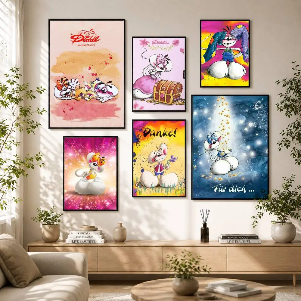 

cartoon Diddl Mouse Poster Versatile HD Waterproof Wall Art Self-Adhesive Decor for Any Space Ideal Gift
