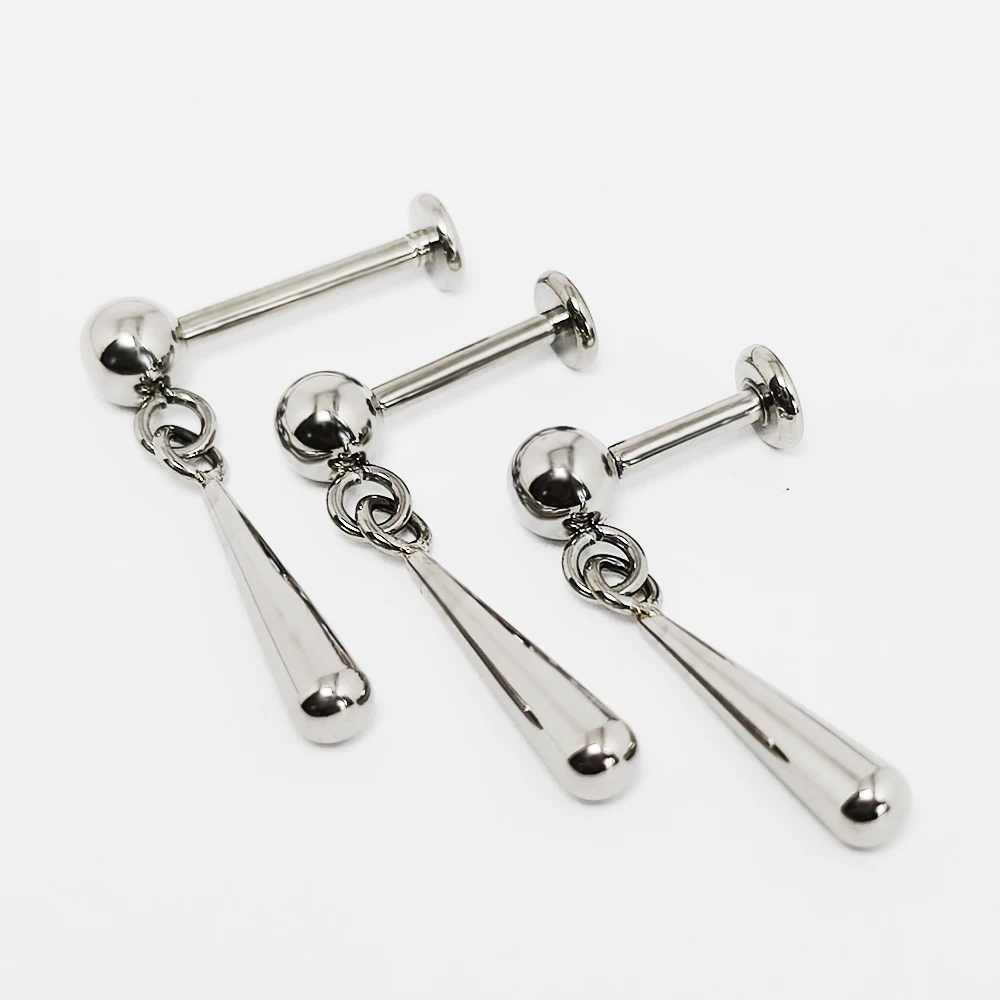 Pendiente colgante en forma de gota de agua de titanio, Piercing para cartílago, tabique, Tragus, hélice, labio, oreja, joyería Daith G23