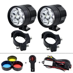 1set Double Colors led Motorcycle Light Flashing Light Motorcycle ATV bulb fog  Paving  DRL lamp  High Brightness Yellow white