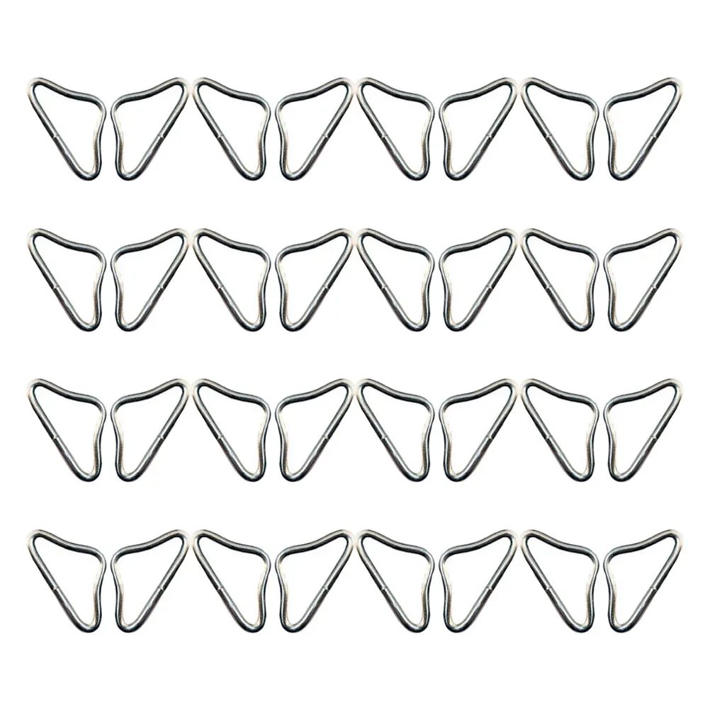 

45pcs Buckle Metal Rings Replacement Jumping Cloth Metal Buckle Silver Parts Kids Triangle Ring