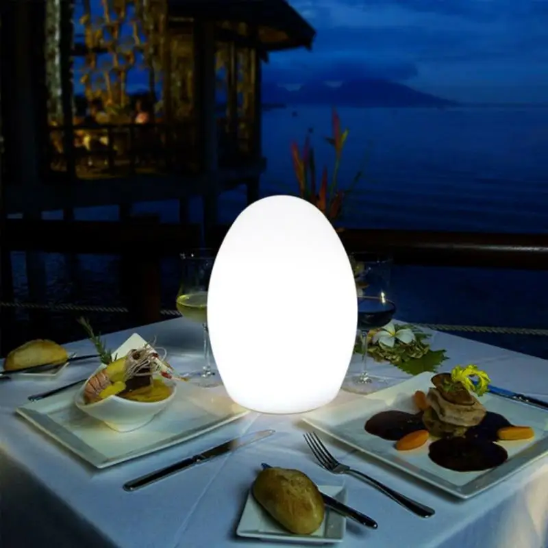 LED Night Lights USB Rechargeable Egg Shape RGB Pat Light Baby Feeding Sleeping Eye Protection Lamp Outdoor Bar Table Lamp