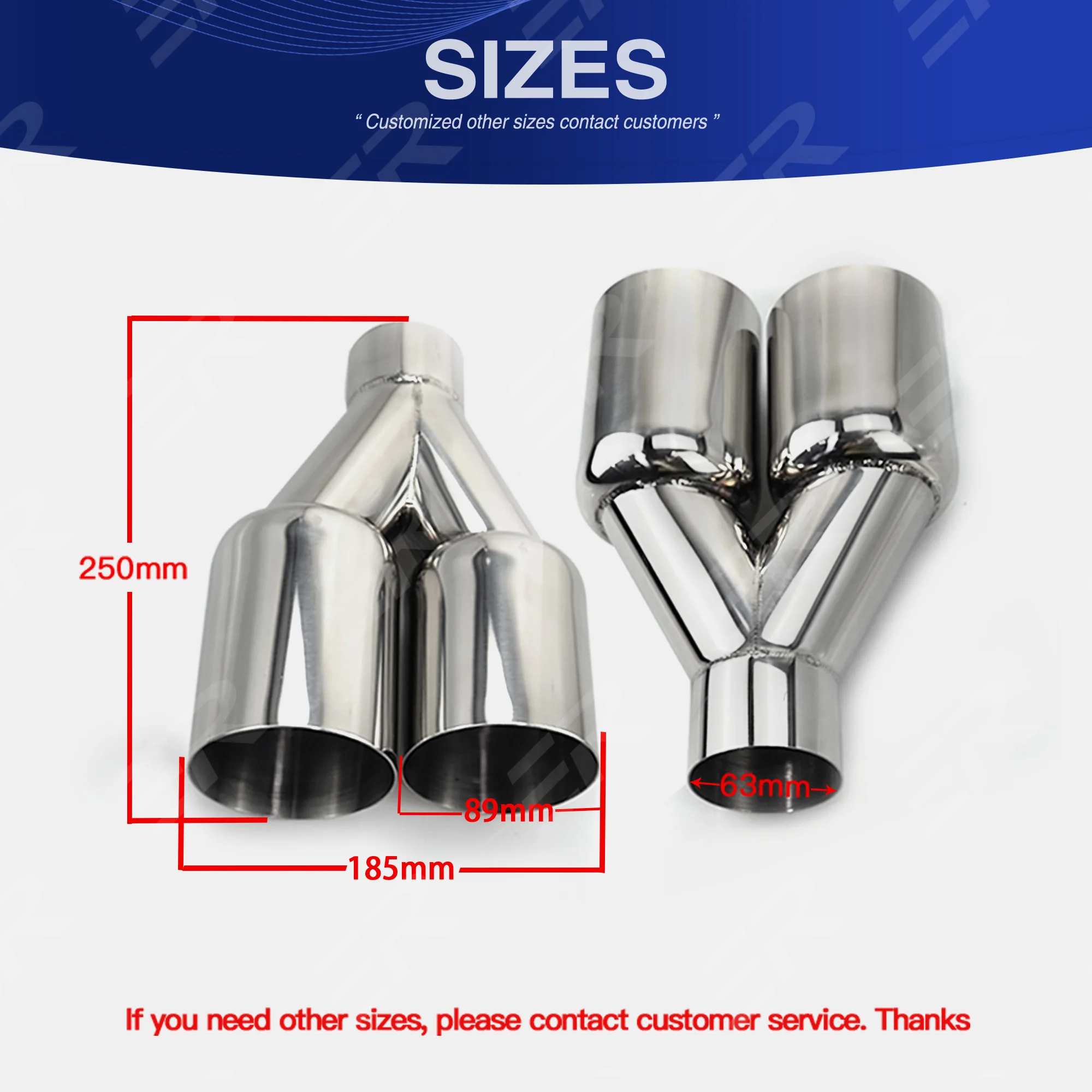 ER Exhaust tips stainless Dual Exhaust System Upgrade car Muffler tailpipe double Nozzle Modify
