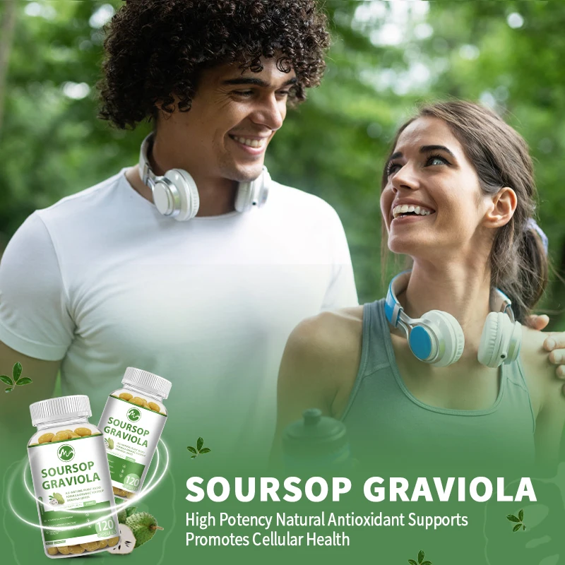 Natural Plant Extract Soursop Graviola Capsules with Turmeric, Acai Berry Extract Supplements ,rich In Potent Anti-Oxidants