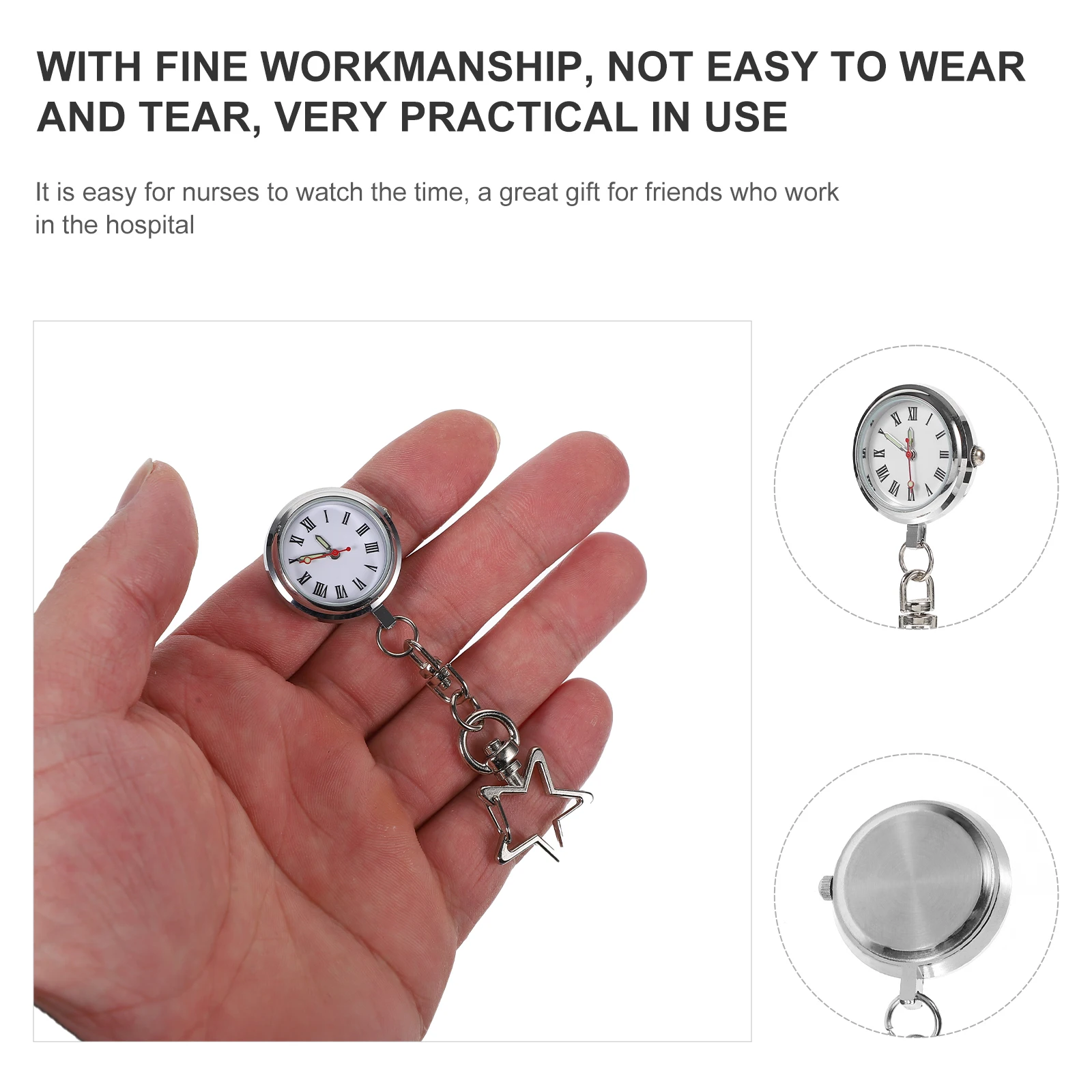 

Nurse Pocket Alloy Medical Fob Watch for Doctors Nurses Lightweight Simple Design Portable Convenient Nurses Watch