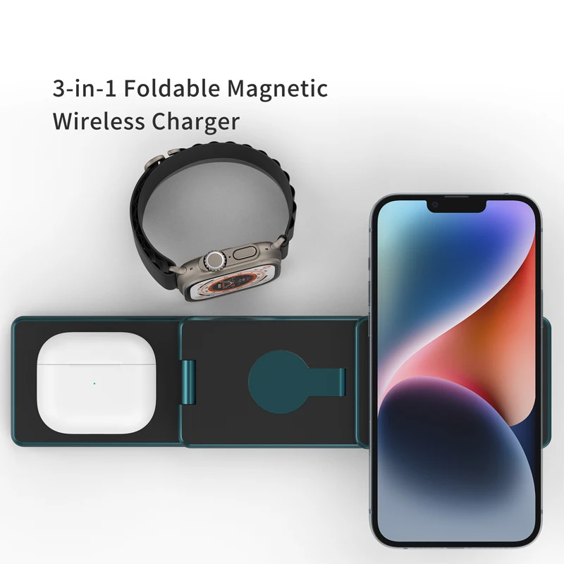 Wireless Charge Converter Multi-function Power Adapter Fast Charging Dock Station 3 in 1 Wireless charging bracket foldable