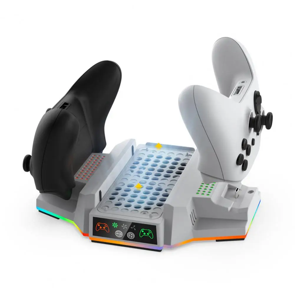 Dual-Controller-Ladestation, vertikaler RGB-Ständer mit Dual-Controller-Ladestation, USB 2.0-Anschluss für Xbox S-Spielekonsole