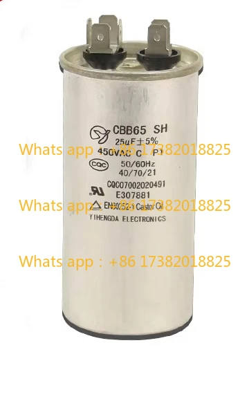 Condensador de aire acondicionado CBB65, nuevo condensador original, 25/35/40/60UF, 450V, condensador de arranque del compresor