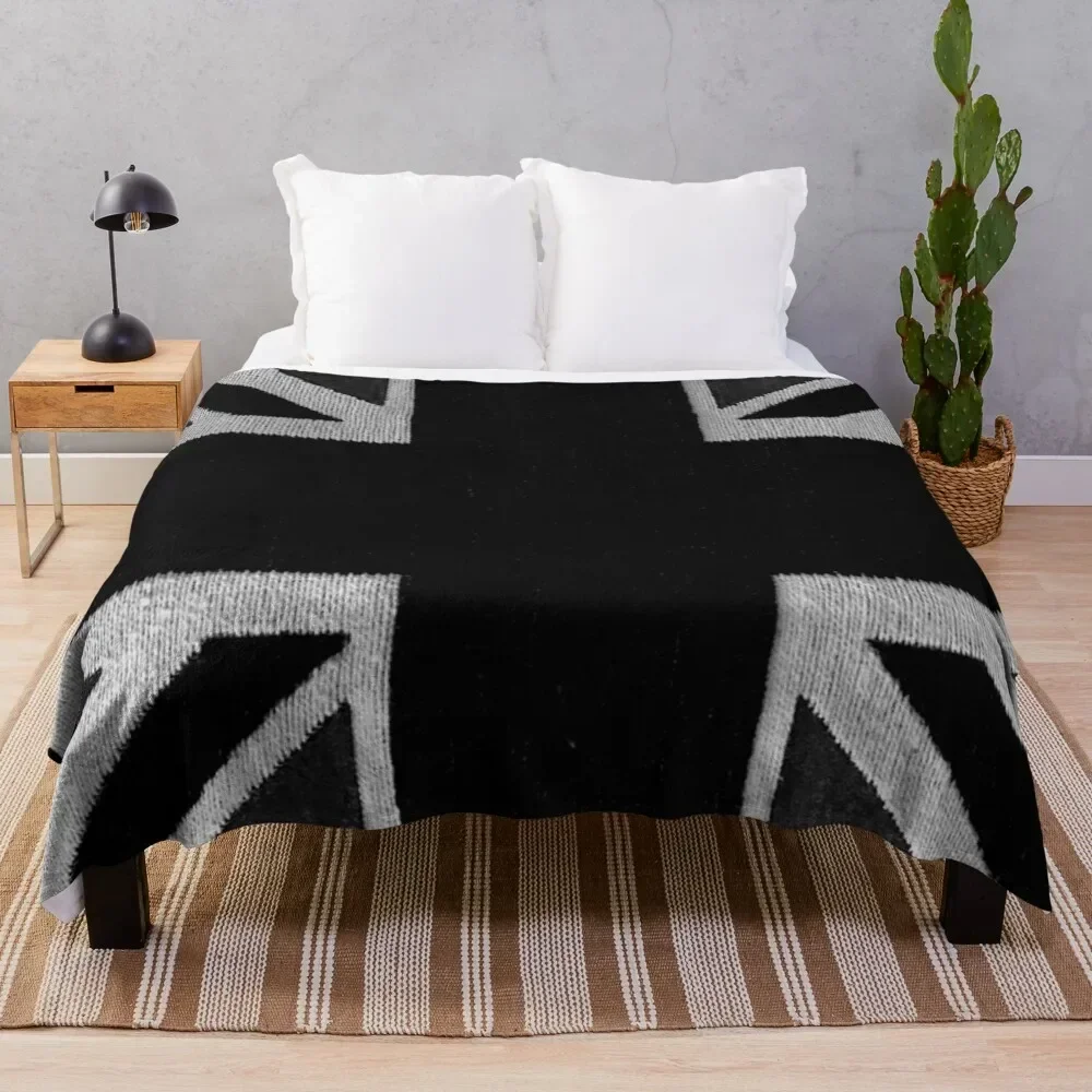 

UNION JACK black & white Throw Blanket Luxury Brand Picnic Bed linens Blankets