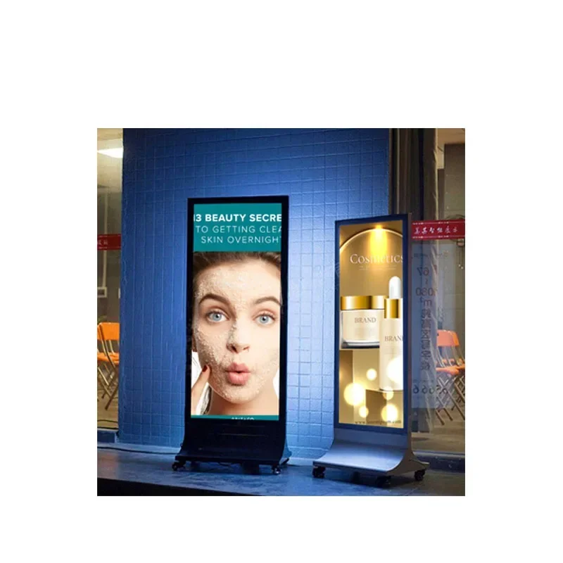 For HD Floor Standing 75 Inch Advertising Full Screen Vertical Digital Signage Android Touch Lcd Totem stand display