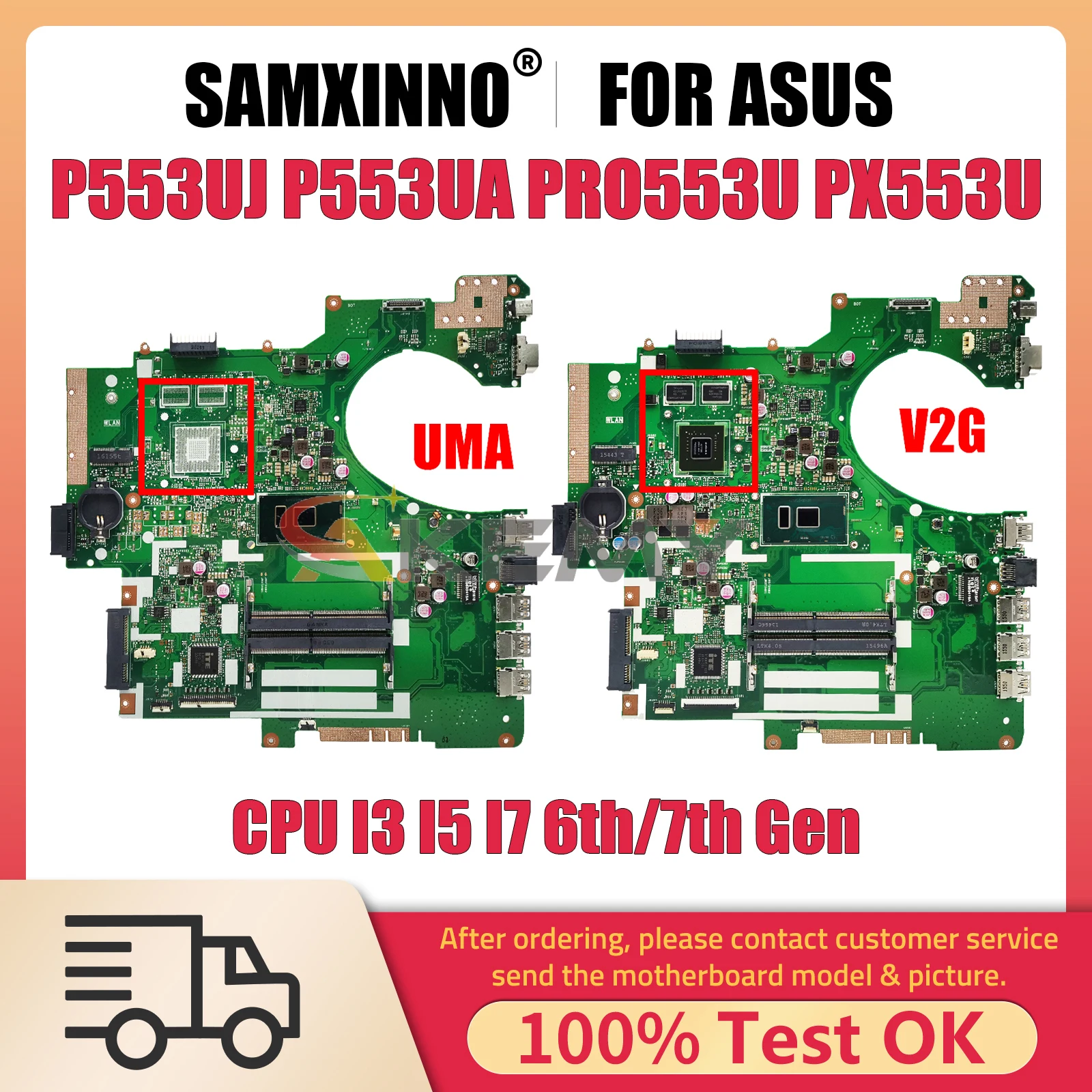 P553UJ Mainboard For ASUS P553UA PRO553U PX553U P2540UQ P2540U P2540UV P2540UB P2540UA Laptop Motherboard I3 6th Gen