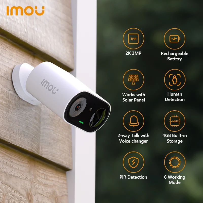 

IMOU Cell Go Rechargeable Battery Camera Wi-Fi Vlog feature Outdoor Surveillance Cameras PIR Human Detection IP65 Camera