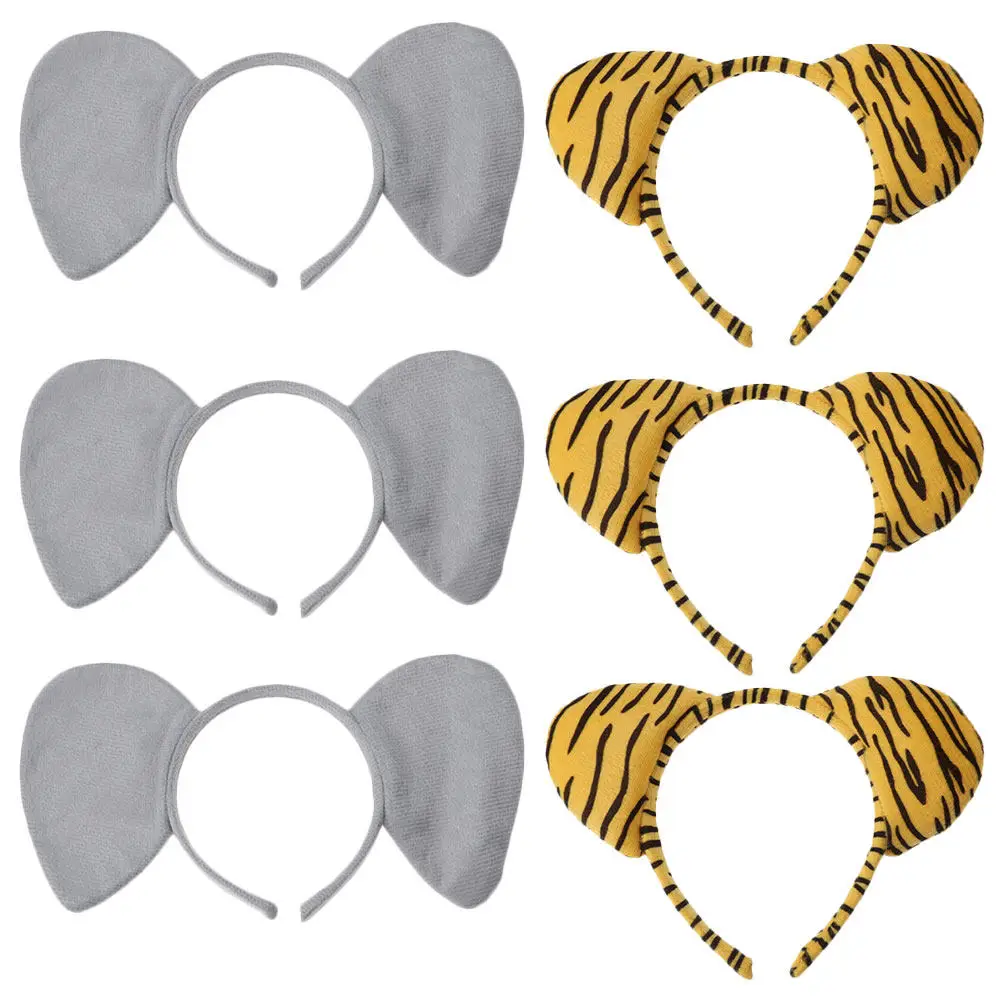 6pcs Animal Ear Headbands for Kids – Jungle Theme Hair Hoops for Party, Cosplay & Performance