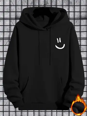 Autumn and winter best-selling new smiley face print men's hoodie sweatshirt outdoor daily sports party loose casual street wear