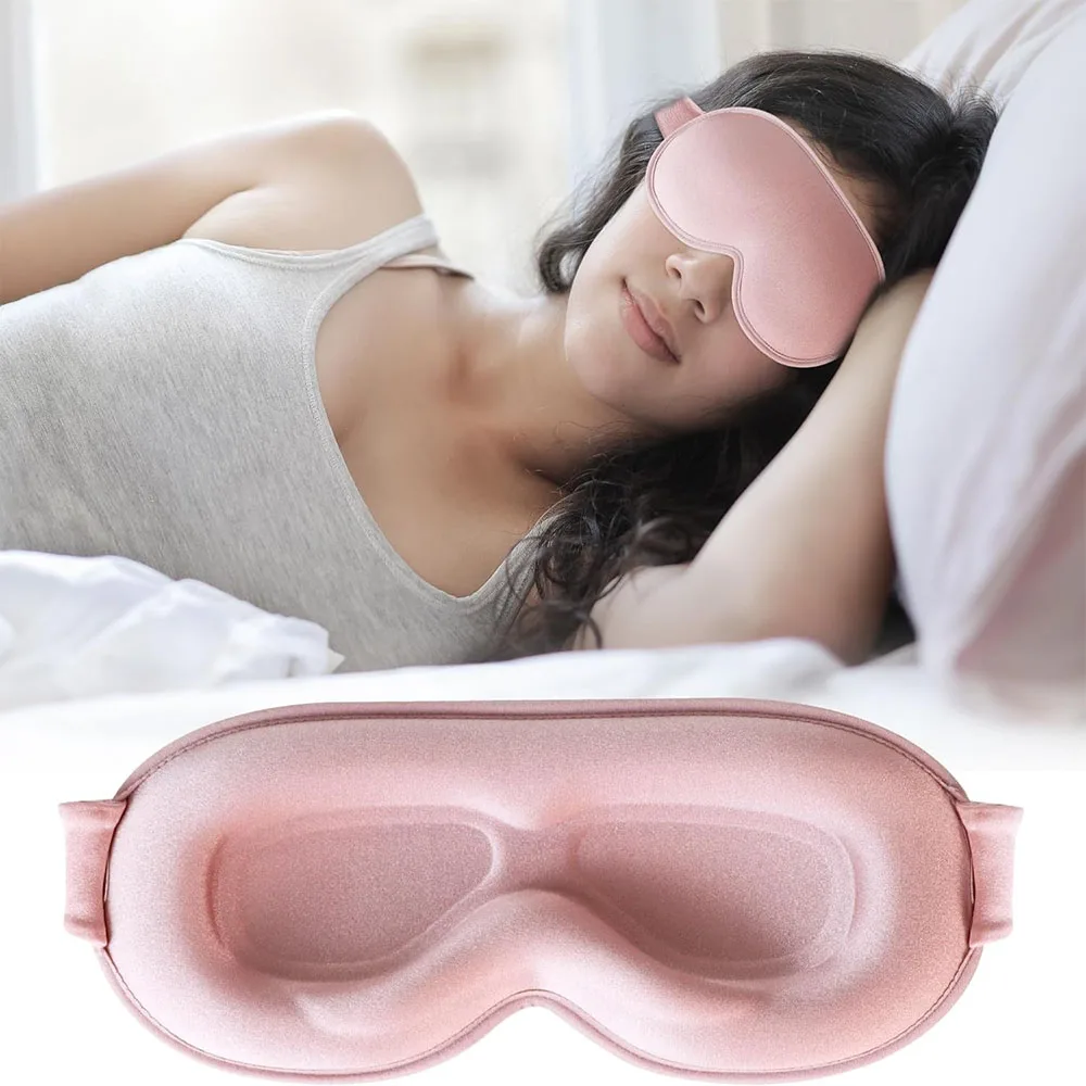 3D Memory Foam Sleep Mask Upgraded Blockout Light Eye Mask Eye Pressure Blindfold for Travel Sleep Aid Eye Cover Slaapmask