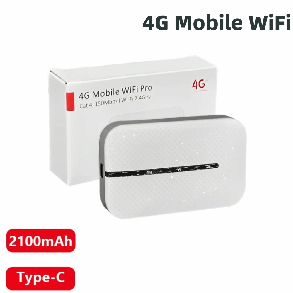 4G 모바일 와이파이 라우터 2100mAh 최대 16명 사용 가능 모바일 와이파이 150Mbps 강력한 신호 포켓 와이파이 모바일 광대역 LCD MIFI 핫스팟