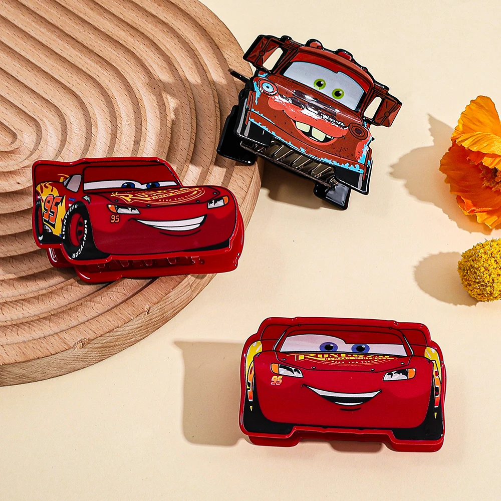 Disney carros série de filmes acessórios para o cabelo grampos de garra de cabelo prático uso diário decorações de cabelo apertos de cabelo para fixar o cabelo
