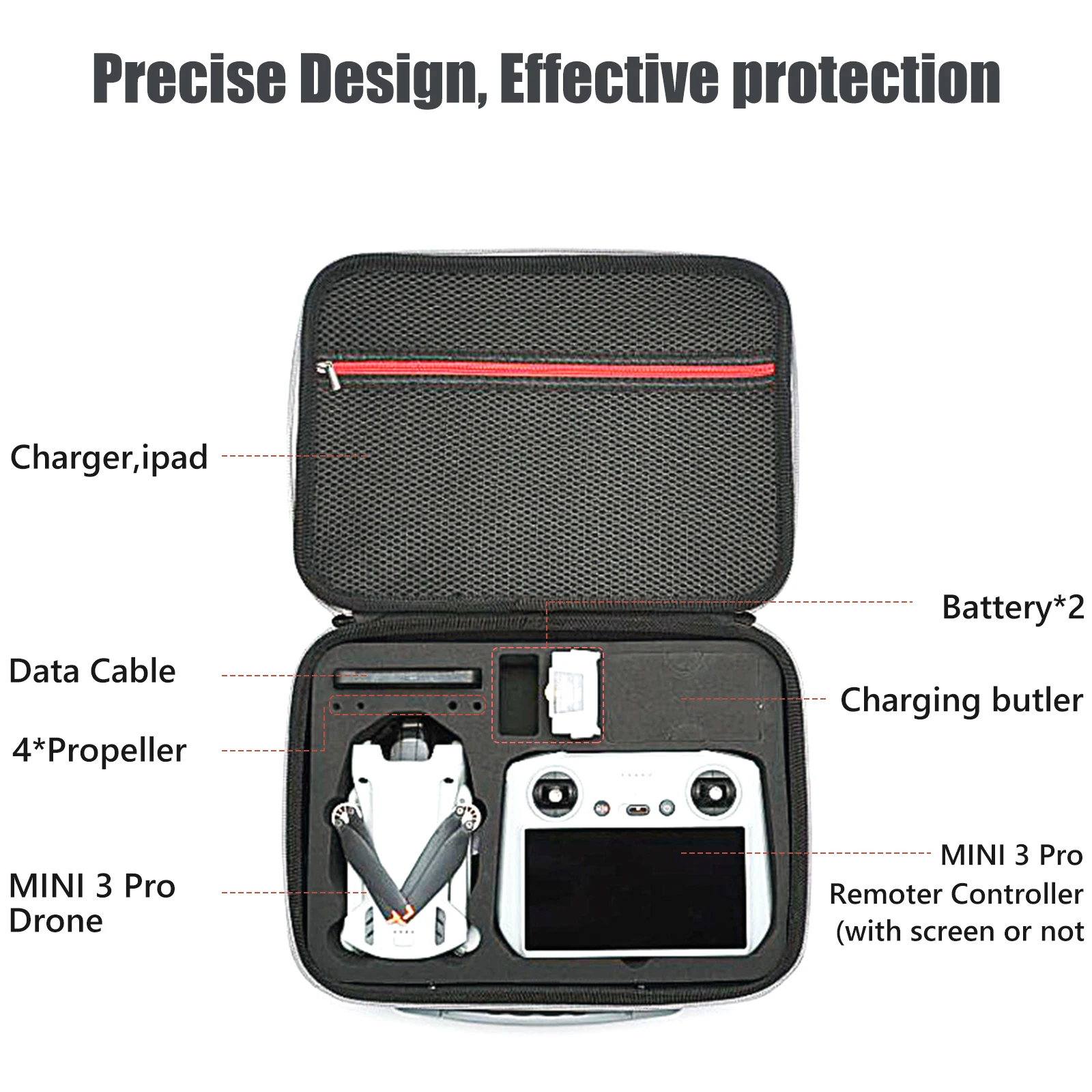 Storage Bag For DJI Mini 3 Pro RC Remote Controller Case Battery Case Drone&Accessories Hard Storage Shoulder Bag Portable Box