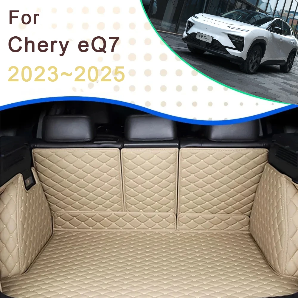 

Leather Car Trunk Mats For Chery eQ7 2023 2024 2025 Waterproof Pad Car Rear Mat Tray Carpets Muds Auto Accessories