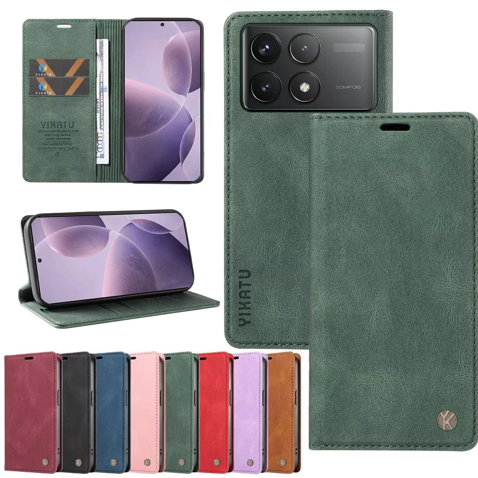 

Wallet Slot Phone Leather Case For Xiaomi Redmi Note 11 Pro Plus 5G 11S 10 4G 10T 10S K70 Ultra K60 K50i K40S K40 A4 A3 A1 Cover
