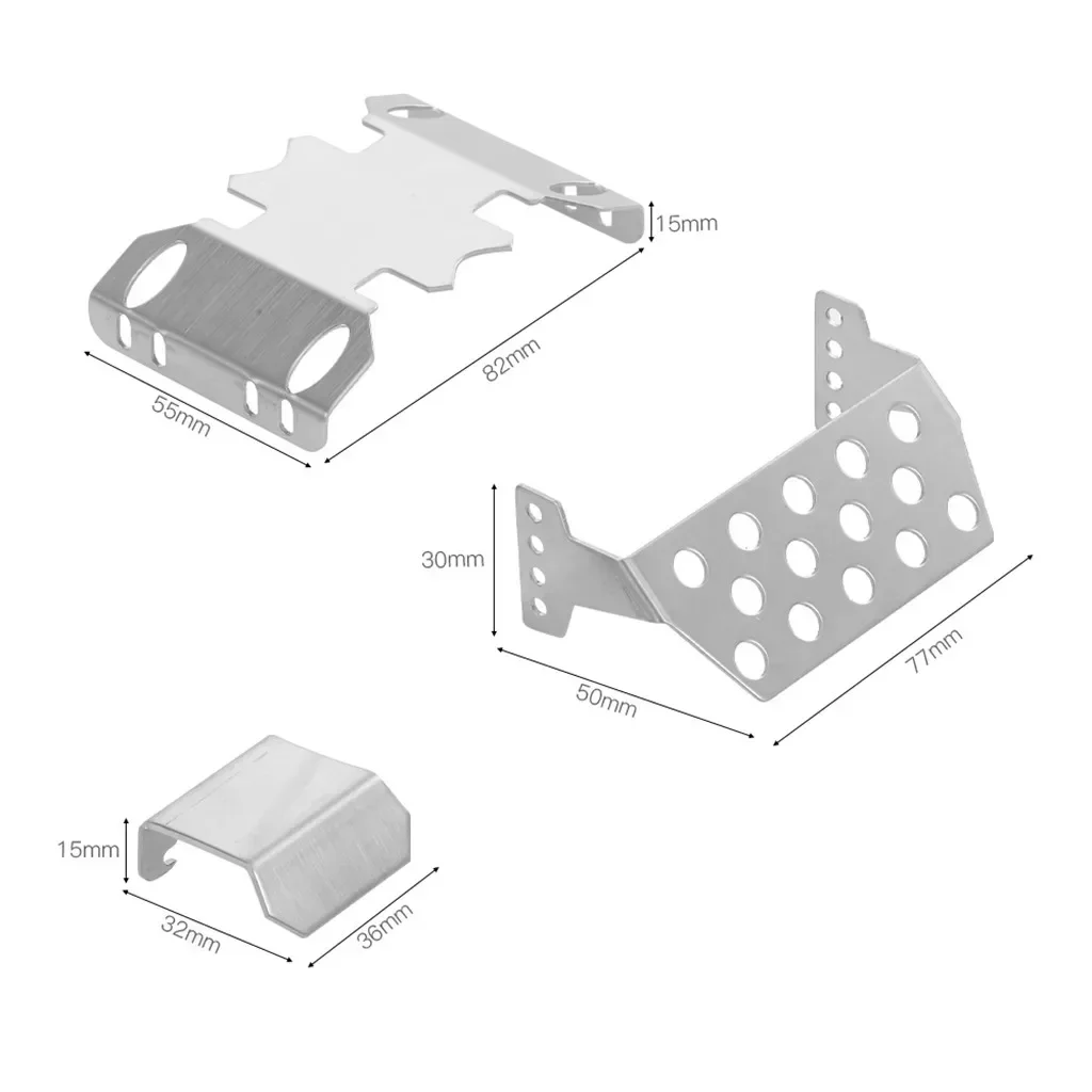 Placa protectora de eje de armadura de chasis de Metal para 1/10 RC Crawler Axial SCX10 II 90046 90047 90059 90060 piezas de mejora