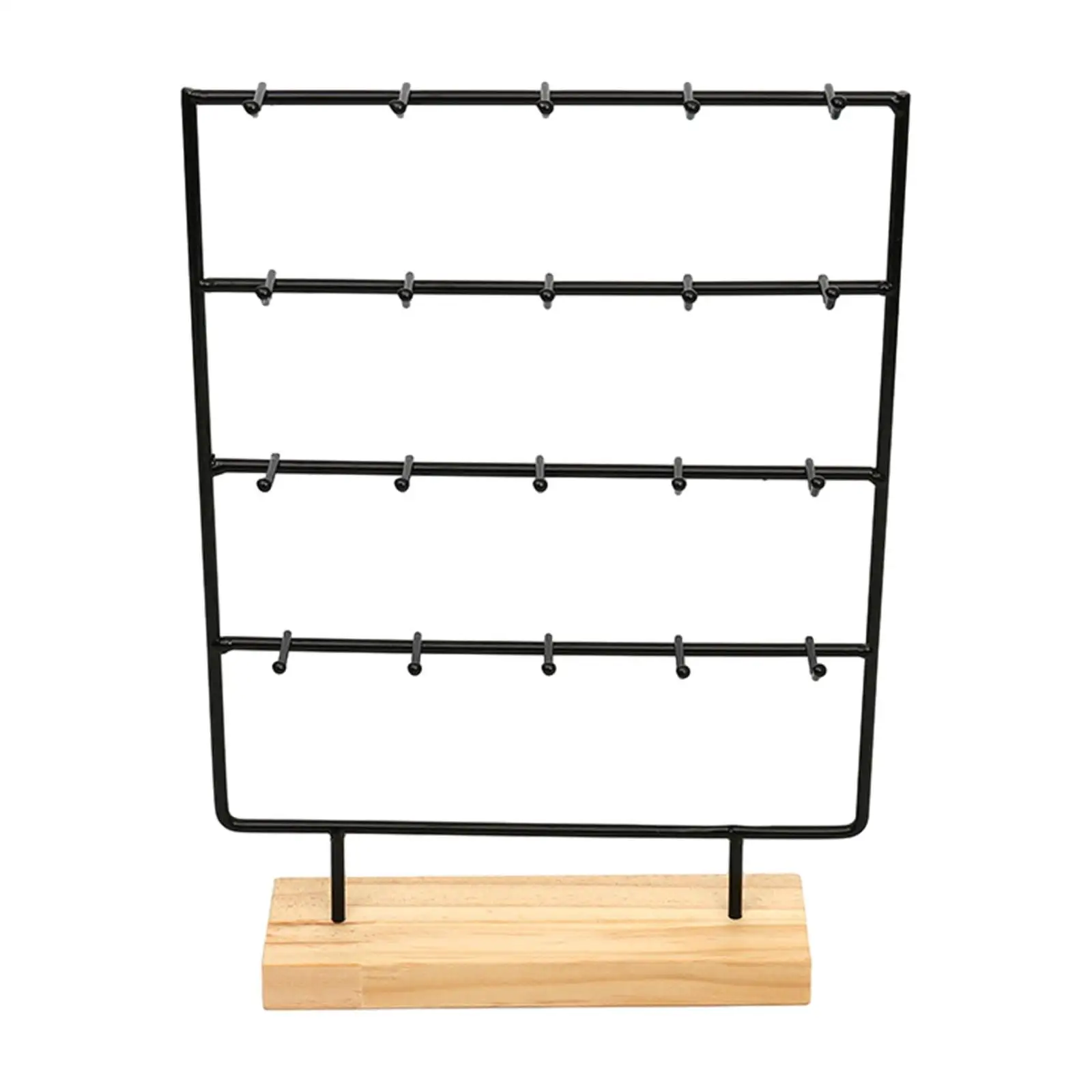 

Стойка для ювелирных изделий с 20-крючками Держатель для ювелирных изделий для серег-карточек Подвески Черный