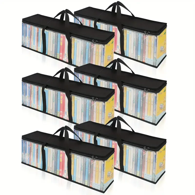 NONE Großer, durchsichtiger Aufbewahrungshalter für DVD- und CDs, einfacher Reißverschluss, Tragetasche, Organizer, Comic-Aufbewahrungstasche, transparente Sammlung 3