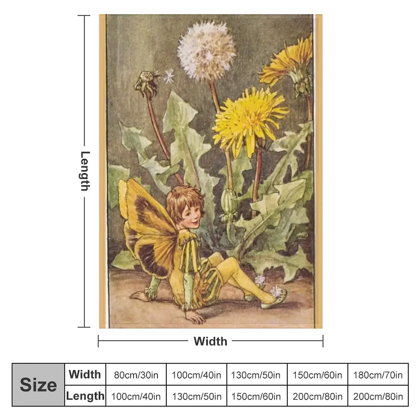 Cicely Mary Barker The Dandelion Fairy Throw Blanket Extra Large Throw Flannels valentine gift ideas Blankets