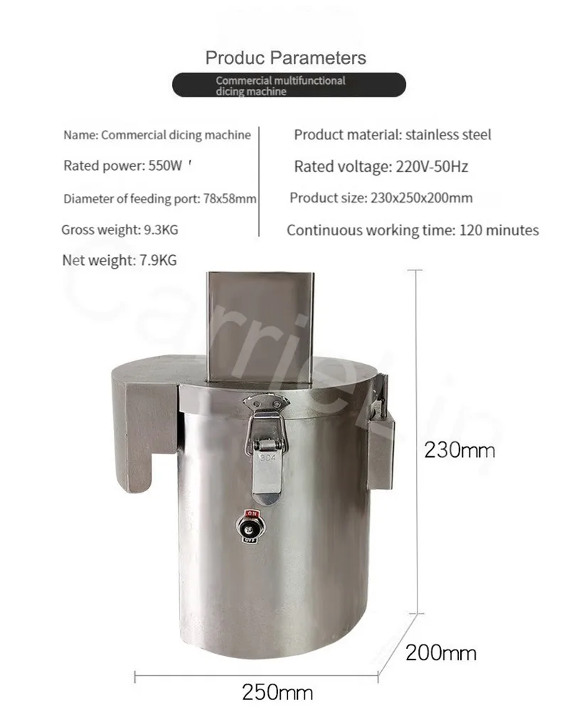 Commercial Vegetable Dicer Machine Electric Potato Carrot Taro Dicing Multi-function Automatic Radish Cube Cutter