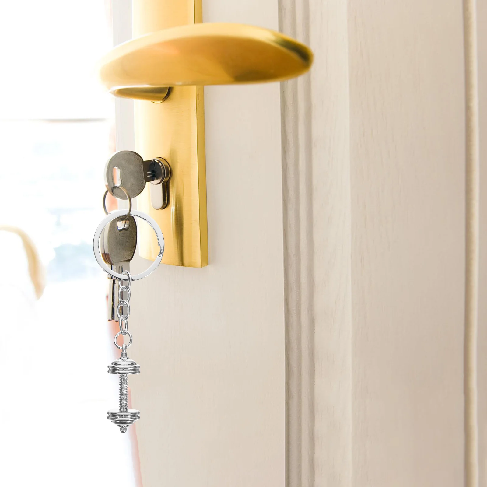 

Fitness Keychain Dumbbell Design Heavy Duty Key Ring for Workout Enthusiasts Ideal Gym Accessory and Sports Charm Decor