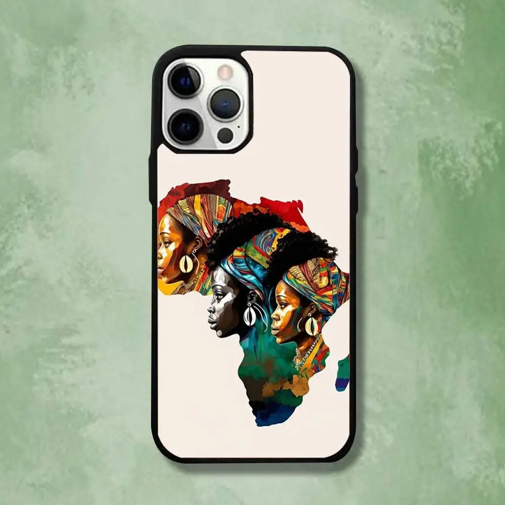 حافظة هاتف Geogra لخريطة أفريقيا لهواتف iPhone 16,15,14,13,12,11,Pro,Max,Plus,Mini,SE4,E شحن لاسلكي مغناطيسي Magsafe