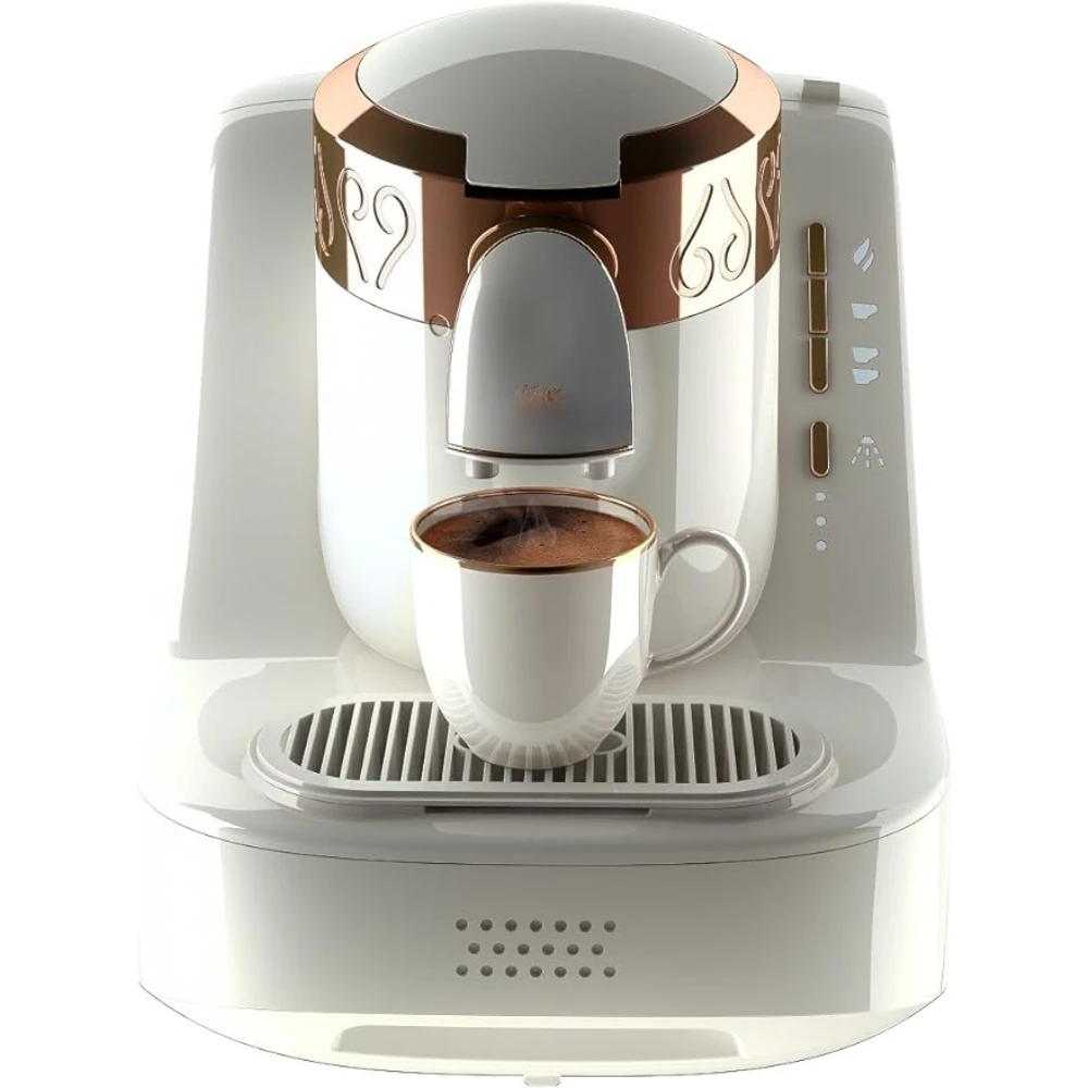 Automatic Turkish/Greek Coffee Machine, USA 120V, UL, White/Gold, medium