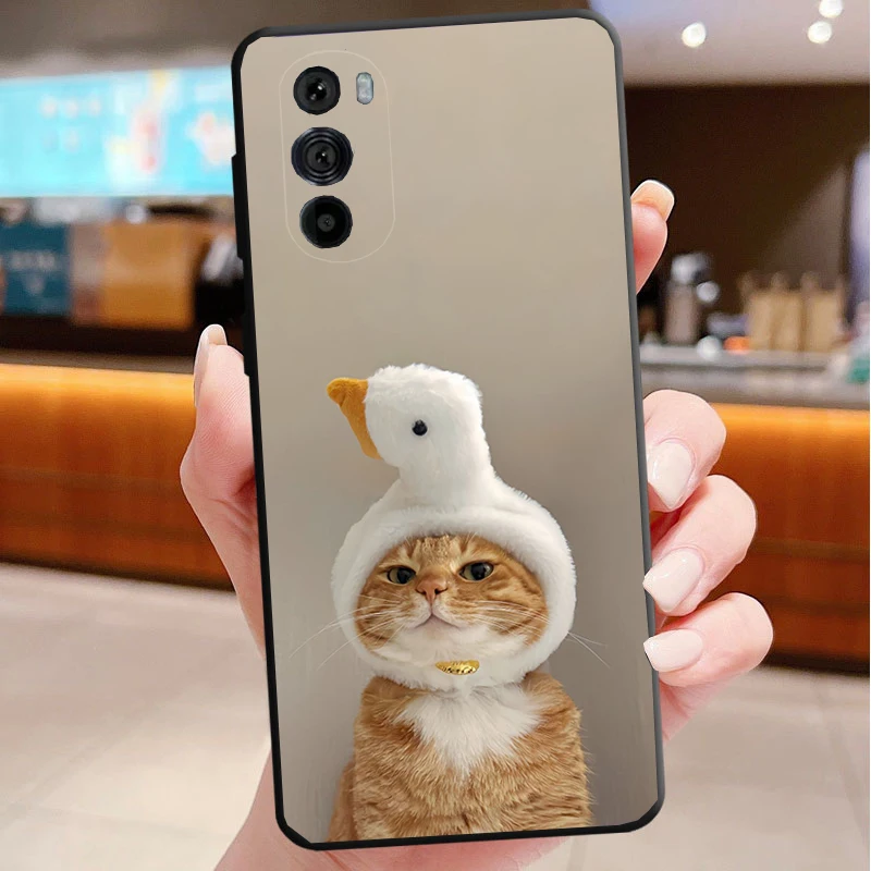 เคสโทรศัพท์สำหรับ Motorola Edge 50 40 Pro 60 50 40 30 Ultra Neo Fusion Moto G Play G Stylus G Power G ลายแมวน่ารัก