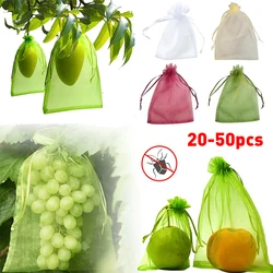 Bolsas de cultivo de frutas y uvas, malla de red para protección de plantas vegetales, para Control de plagas, herramientas de jardín antiaves, 20-100 piezas