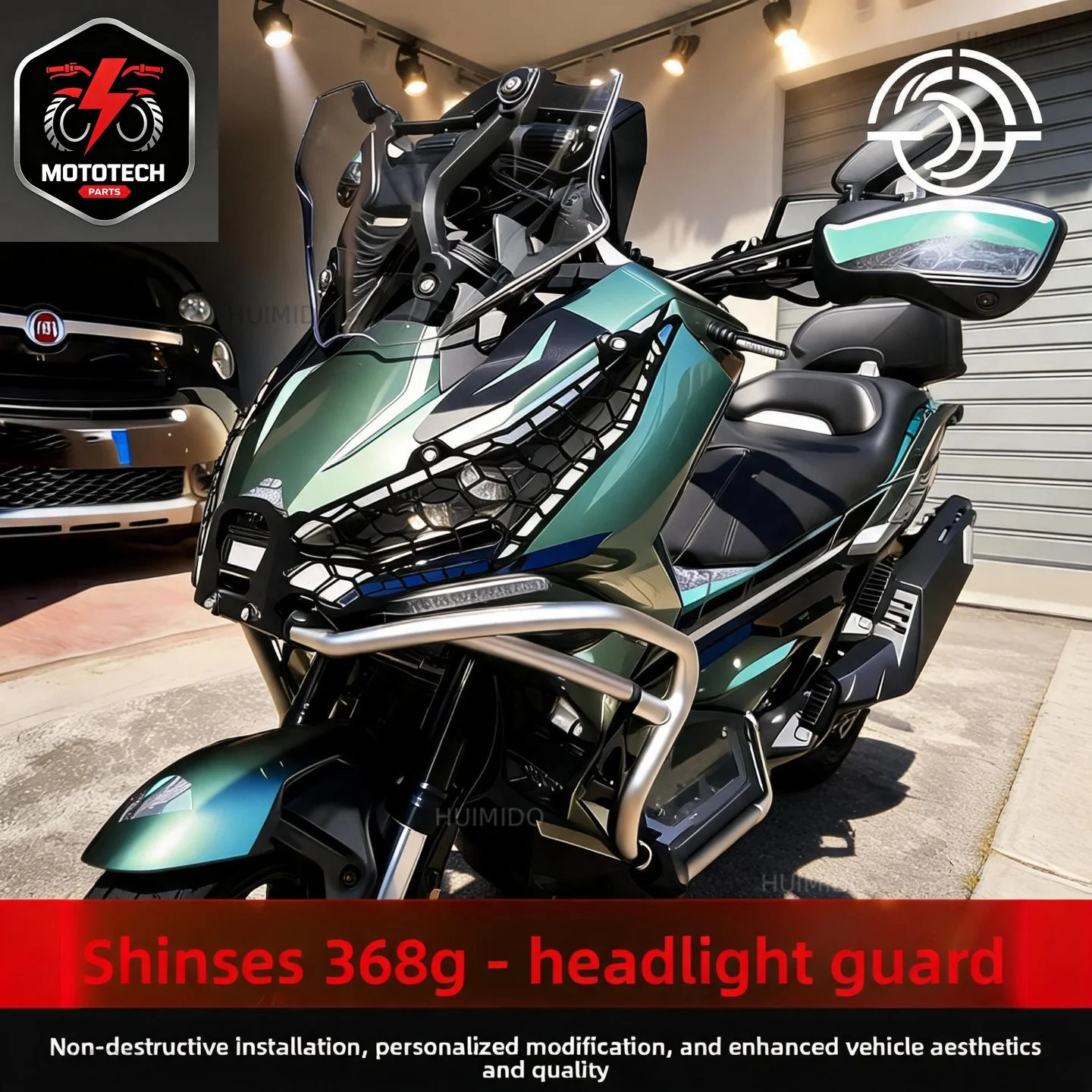 Applicable toZONTES 368G modified large lampshade headlight protective cover