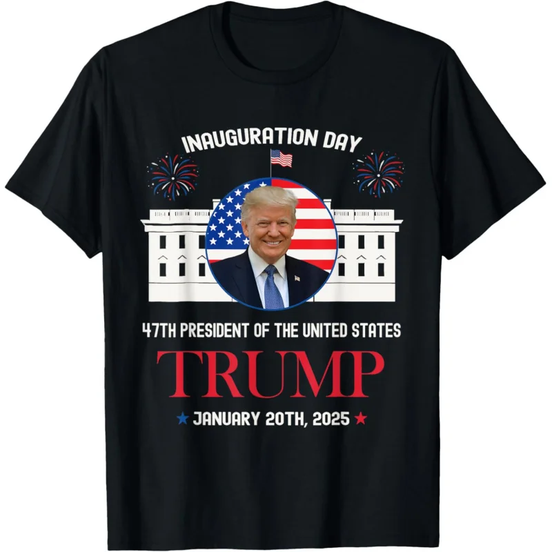 

Donald Trump's 47th US President White House T-shirt for 2025 inauguration ceremony