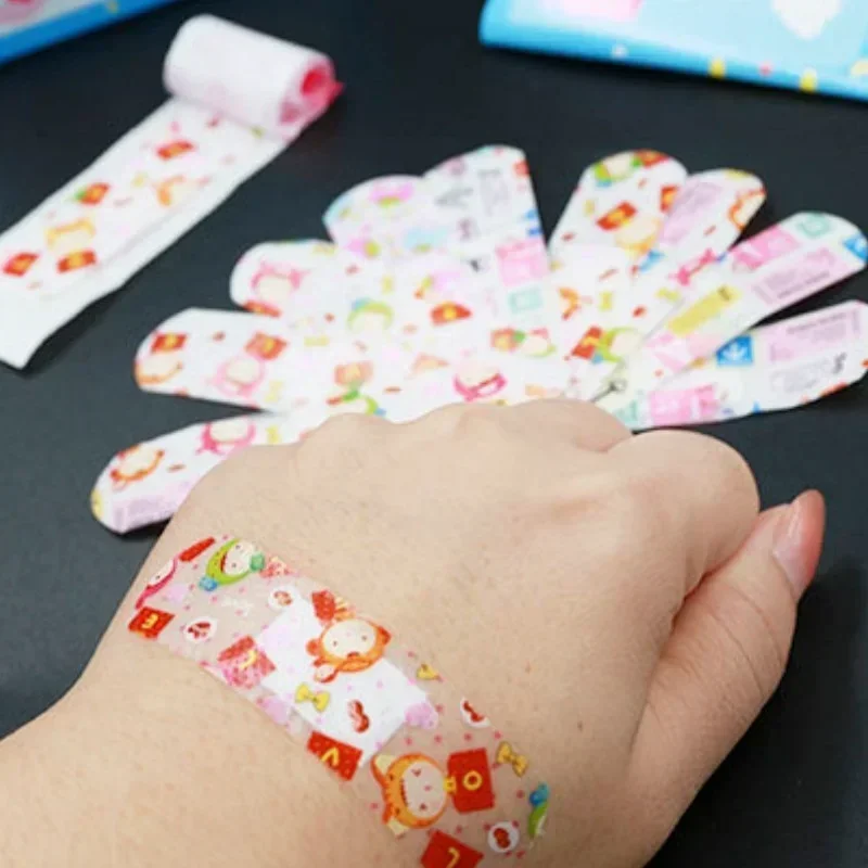 100pcs Cartoon Patterned Wound Strips Curitas for Children Kid Patch Hemostasis Band Aid Adhesive Bandages Emergency Plaster