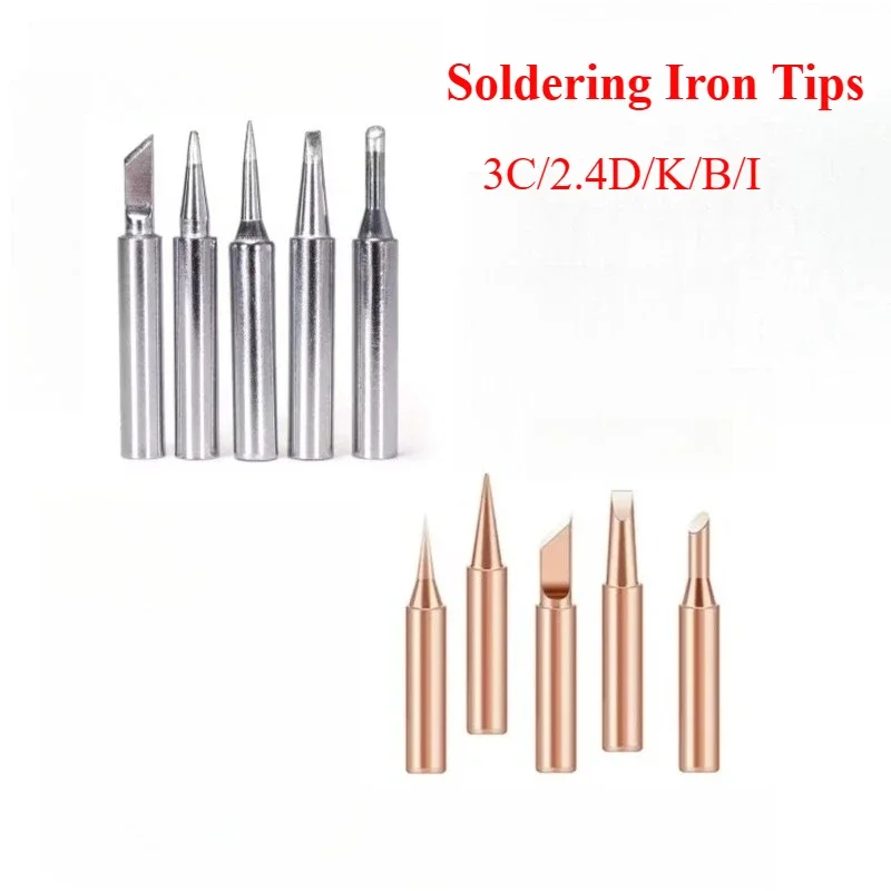 5pcs Soldering Iron Tips with a 900M iron head set, hot bare copper electric iron heads