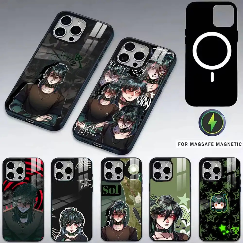 

Red hair anime boy game Sol Phone Case For iPhone17,16,15,14,13,12,11 Plus,Pro Magnetic with Magsafe Wireless Charging